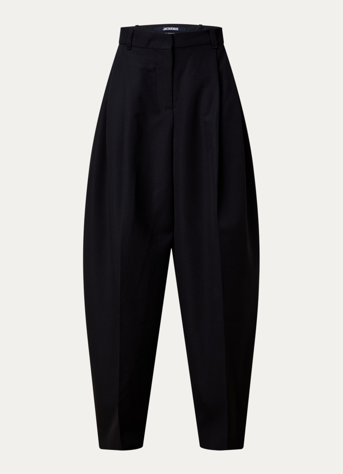 Jacquemus High waist wide fit pantalon met steekzakken - voorkant zwart