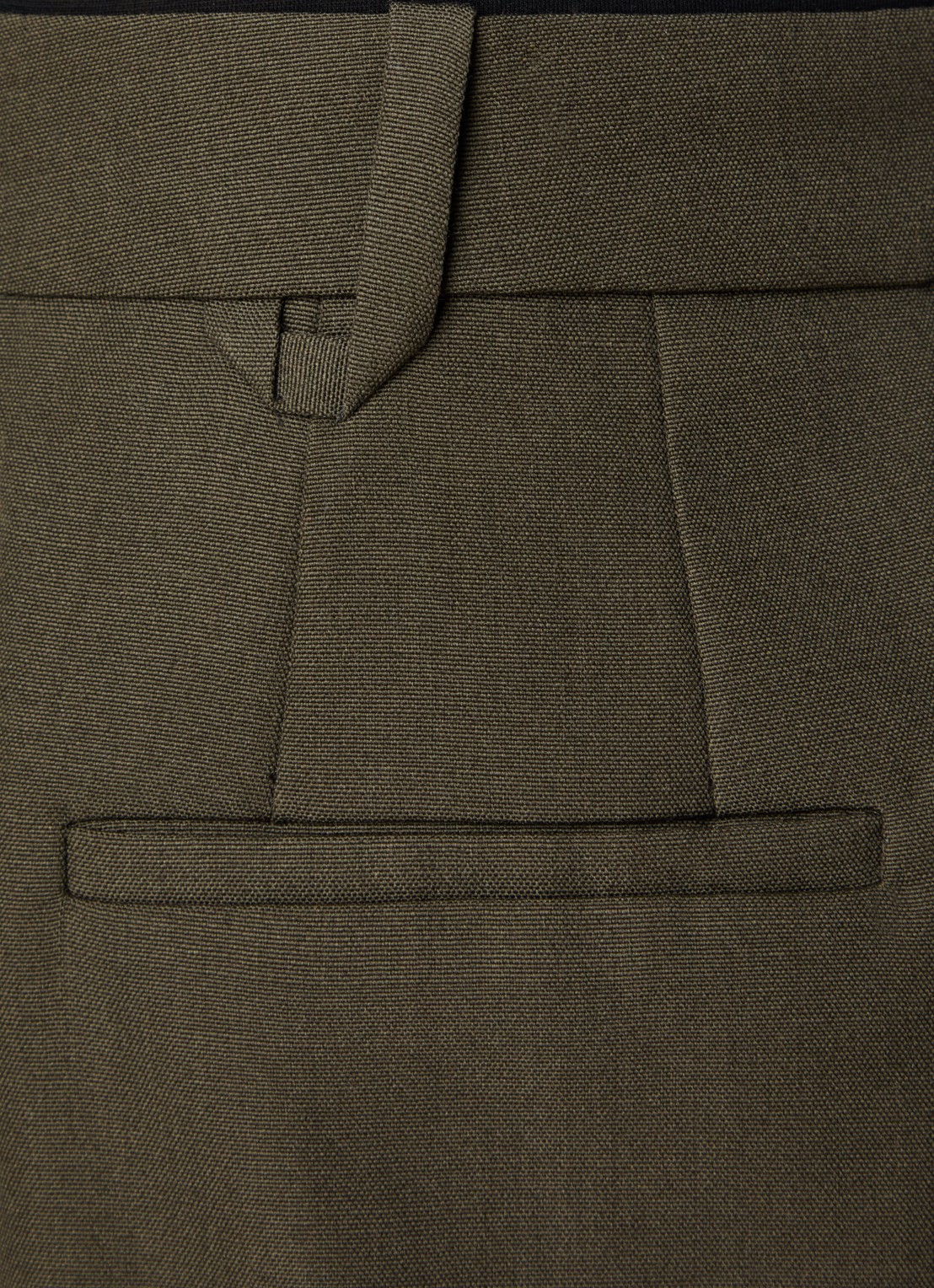 Jacquemus High waist wide fit pantalon van wol met steekzakken - detail 5 bronsgroen
