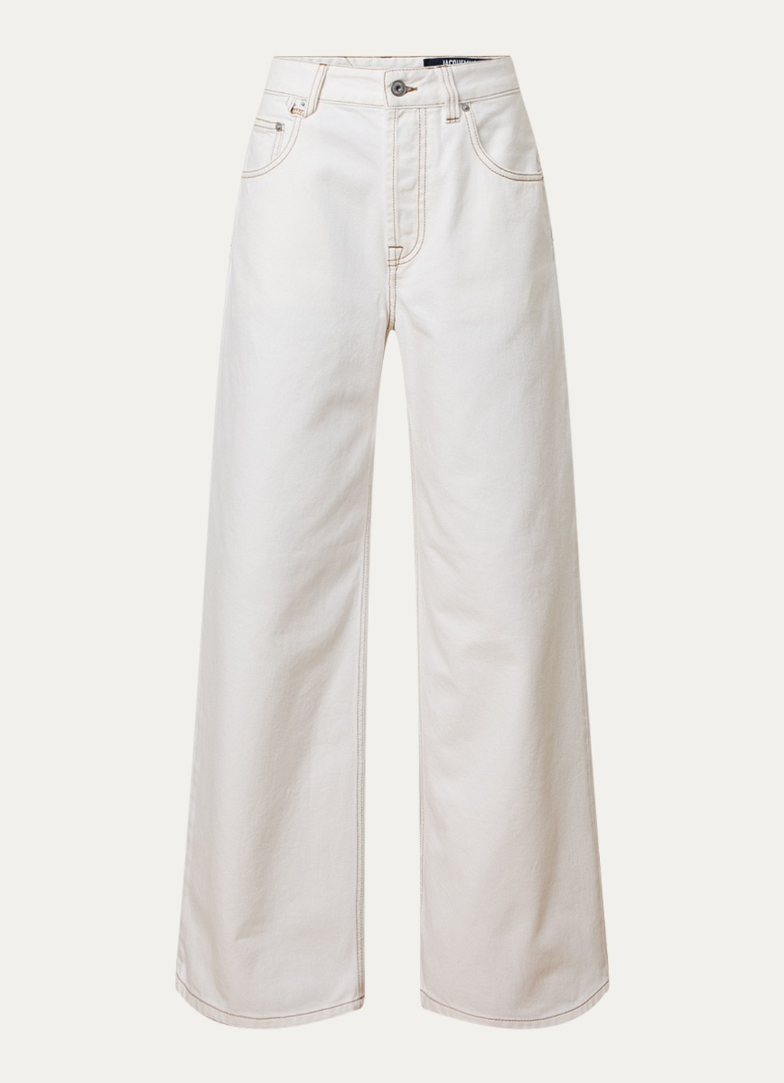 Jacquemus High waist wide leg jeans met gekleurde wassing - voorkant 2 gebroken wit