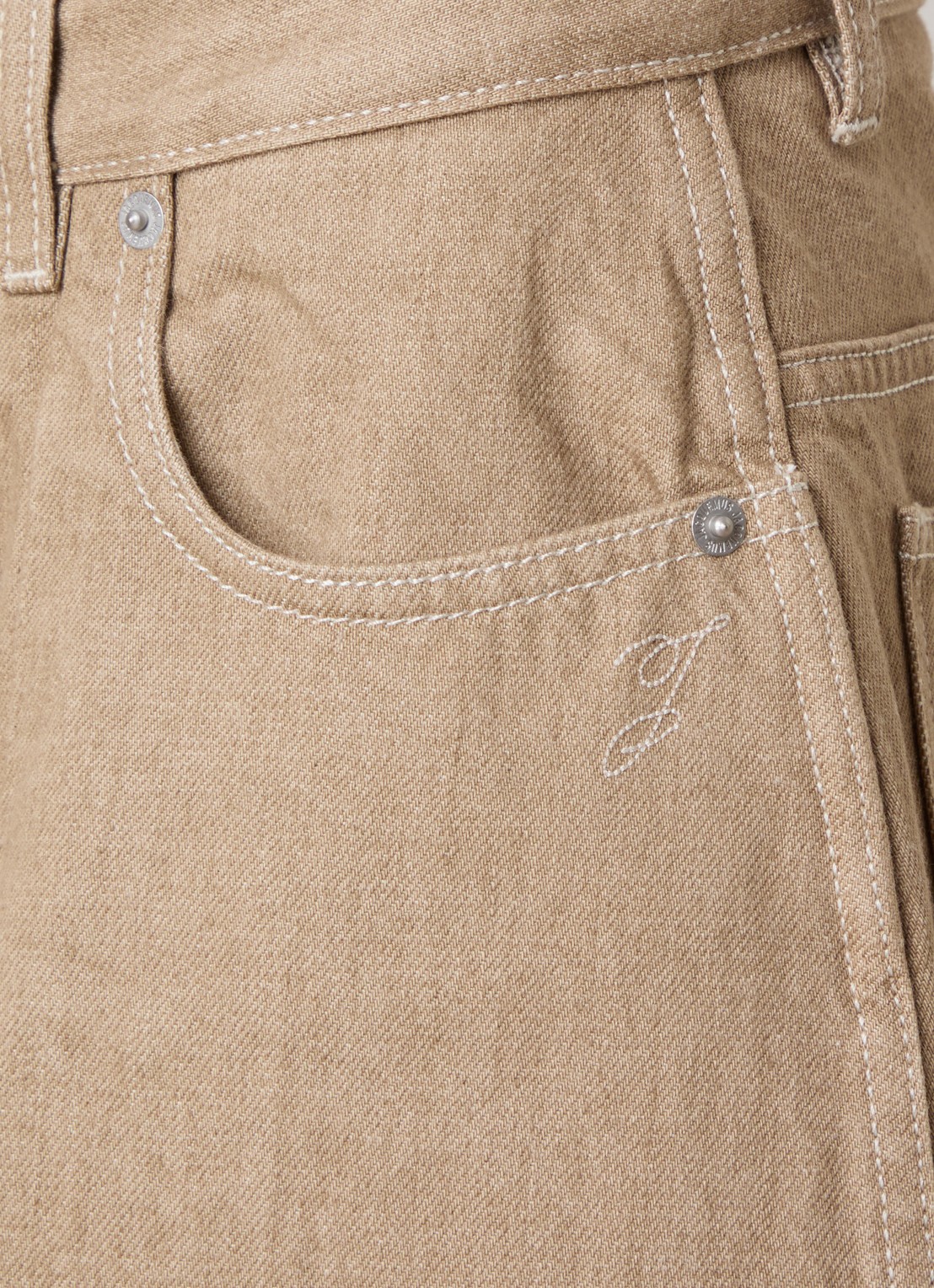 Jacquemus High waist wide leg jeans met gekleurde wassing - detail 4 beige
