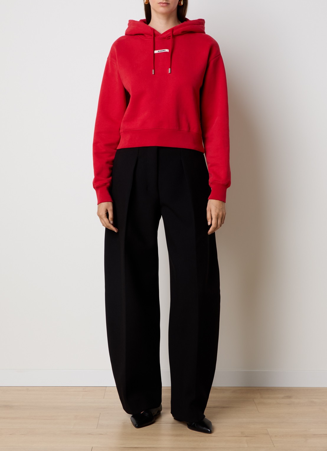 Jacquemus Hoodie met logo - voorkant 5 rood