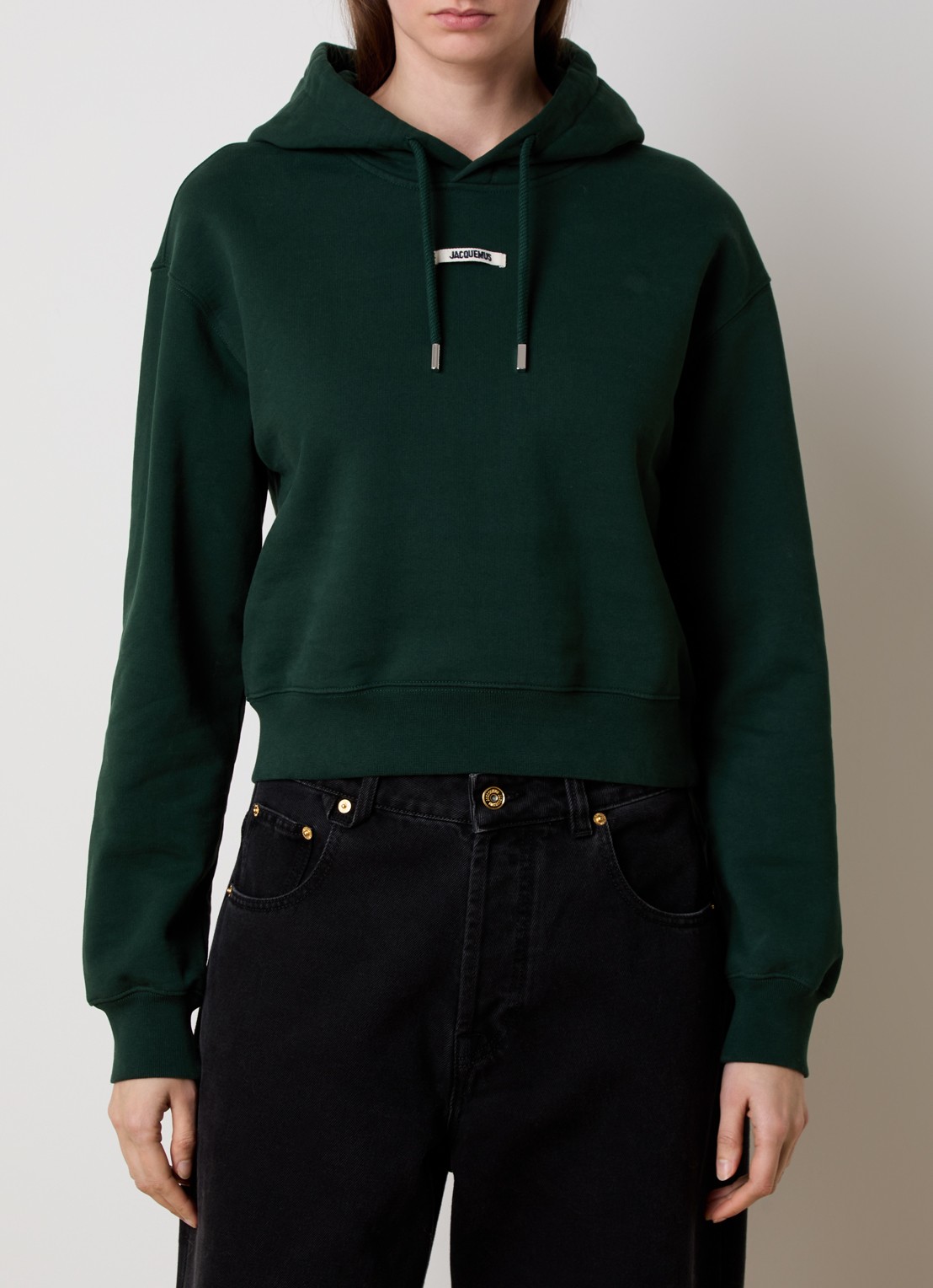 Jacquemus Hoodie met logo - detail 4 donkergroen