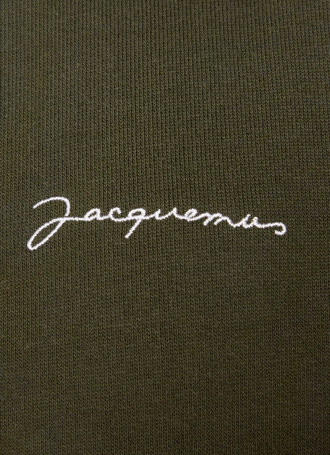 Jacquemus Hoodie van  katoen met logoborduring - detail 3 legergroen