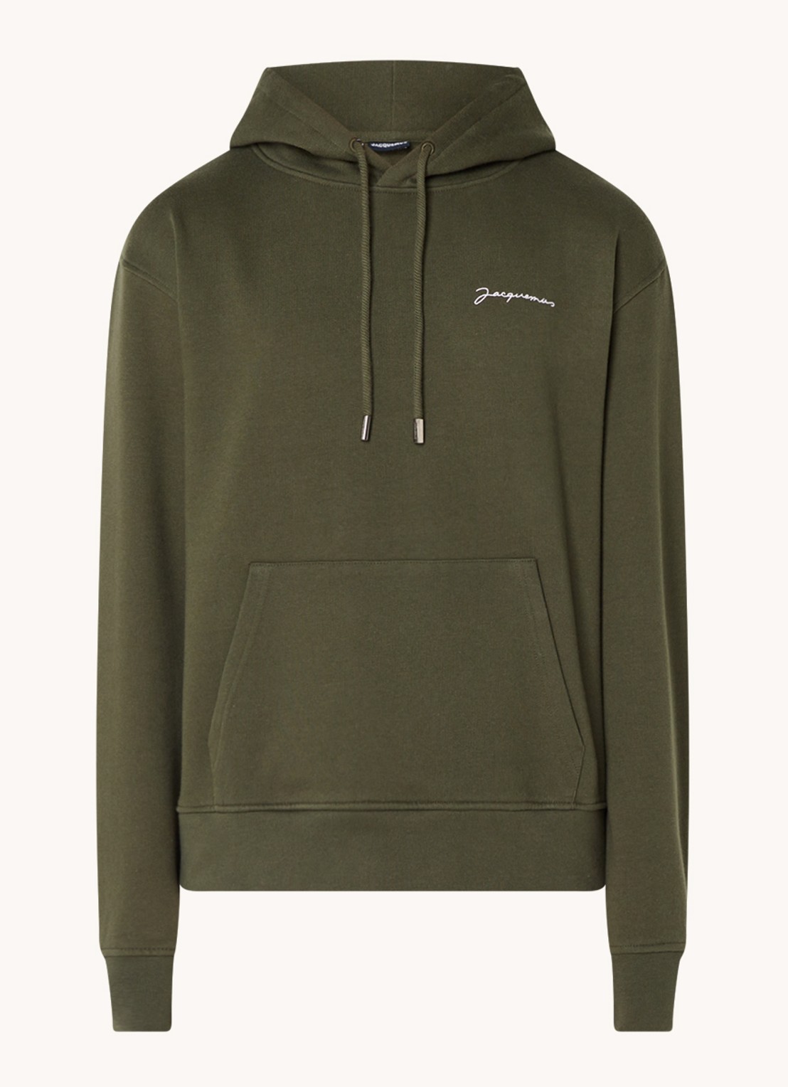 Jacquemus Hoodie van  katoen met logoborduring - voorkant 5 legergroen