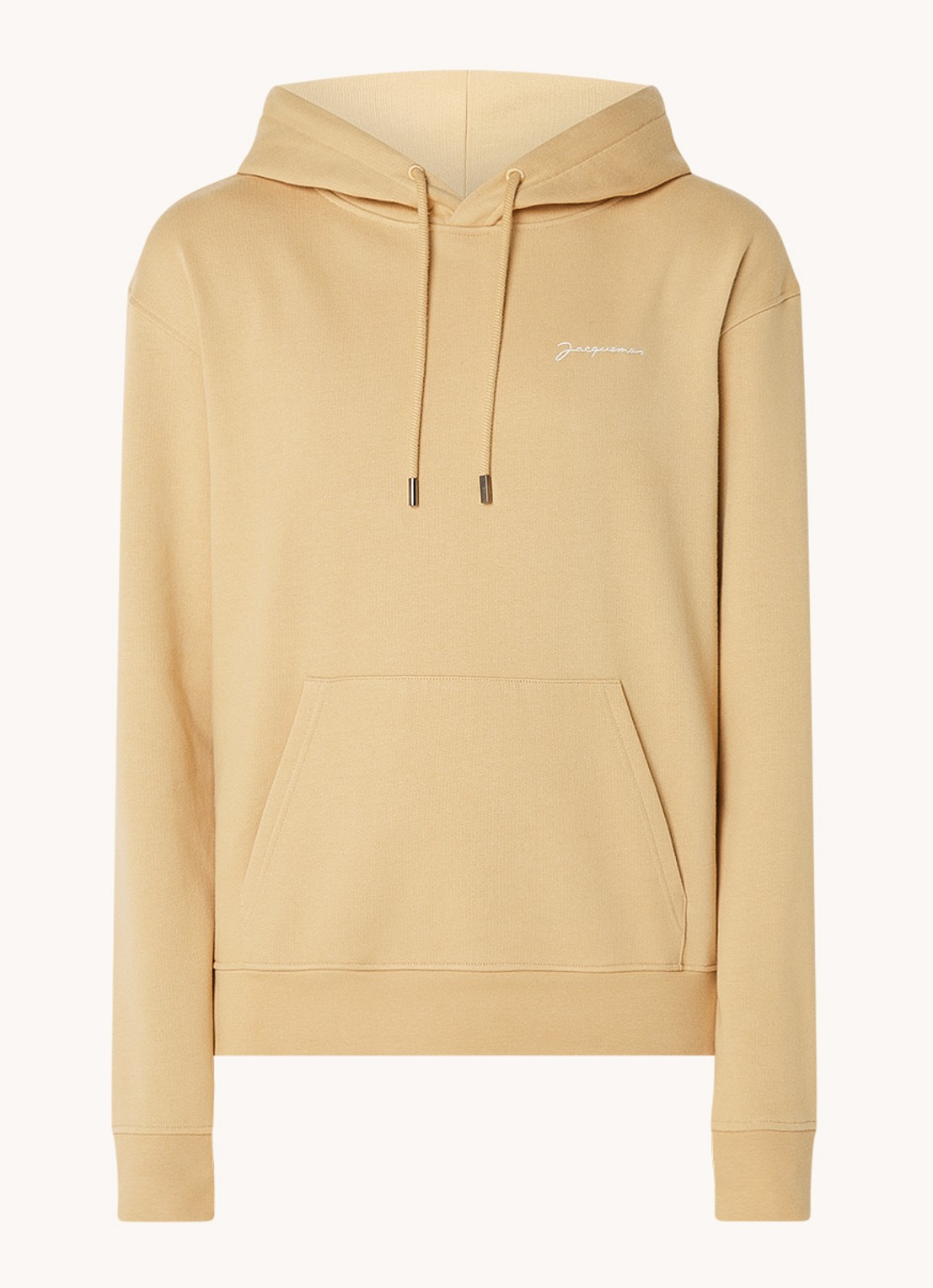 Jacquemus Hoodie van  katoen met logoborduring - voorkant 4 camel
