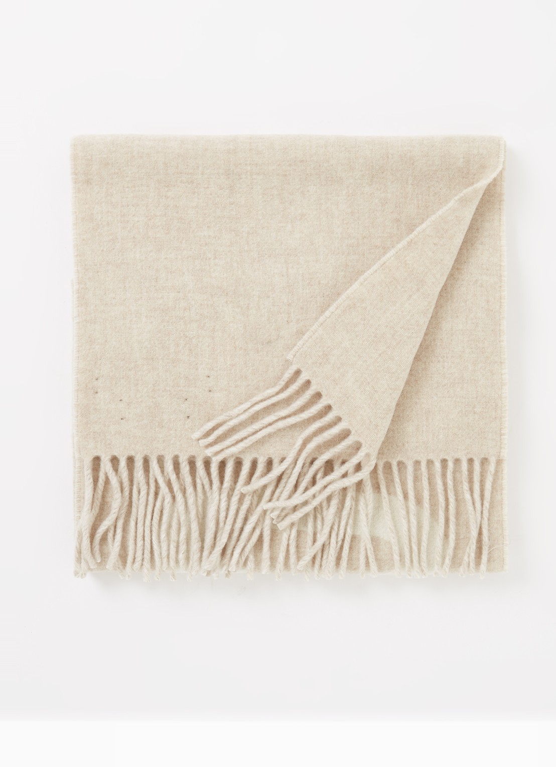 Jacquemus L'Echarpe sjaal van wol met logo 180 x 35 cm - voorkant 2 beige