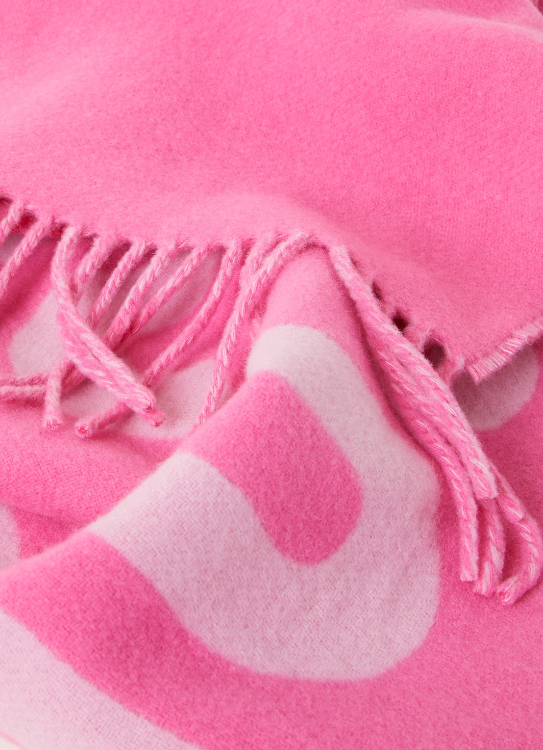 Jacquemus L'Echarpe sjaal van wol met logo 180 x 35 cm - detail roze