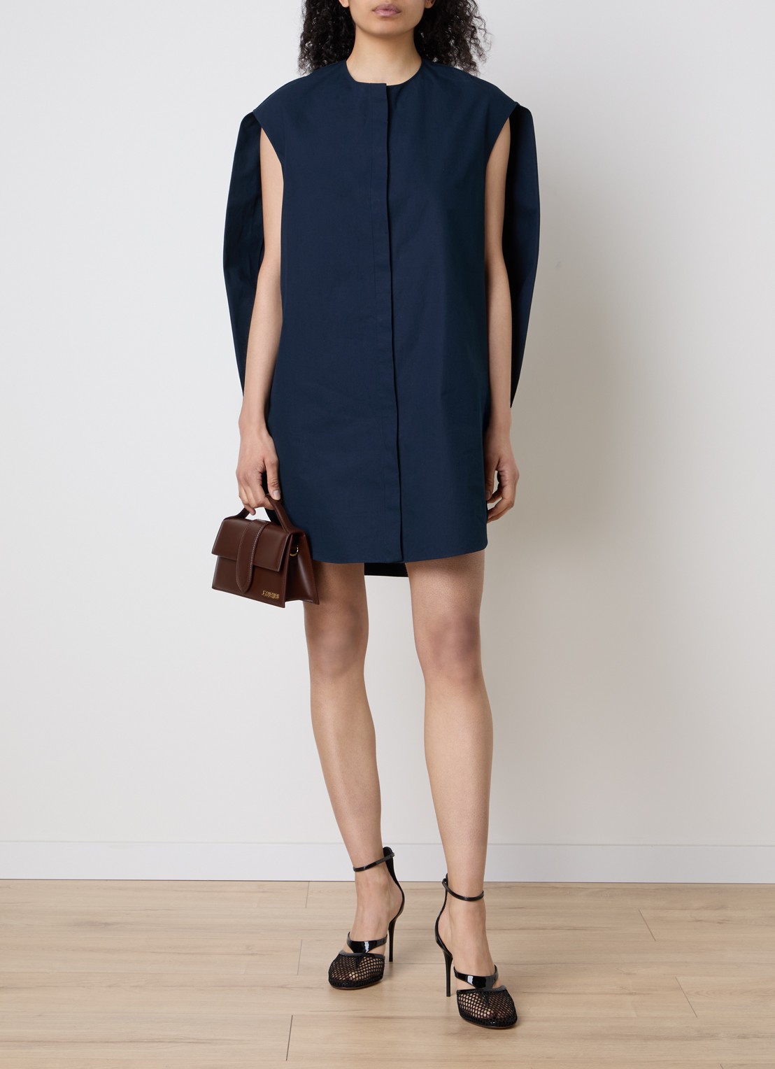 Jacquemus La Berlinglot mini blousejurk  - voorkant 2 donkerblauw