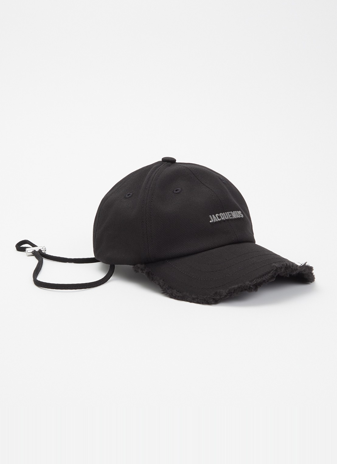 Jacquemus La Casquette Artichaut pet met logo - voorkant zwart