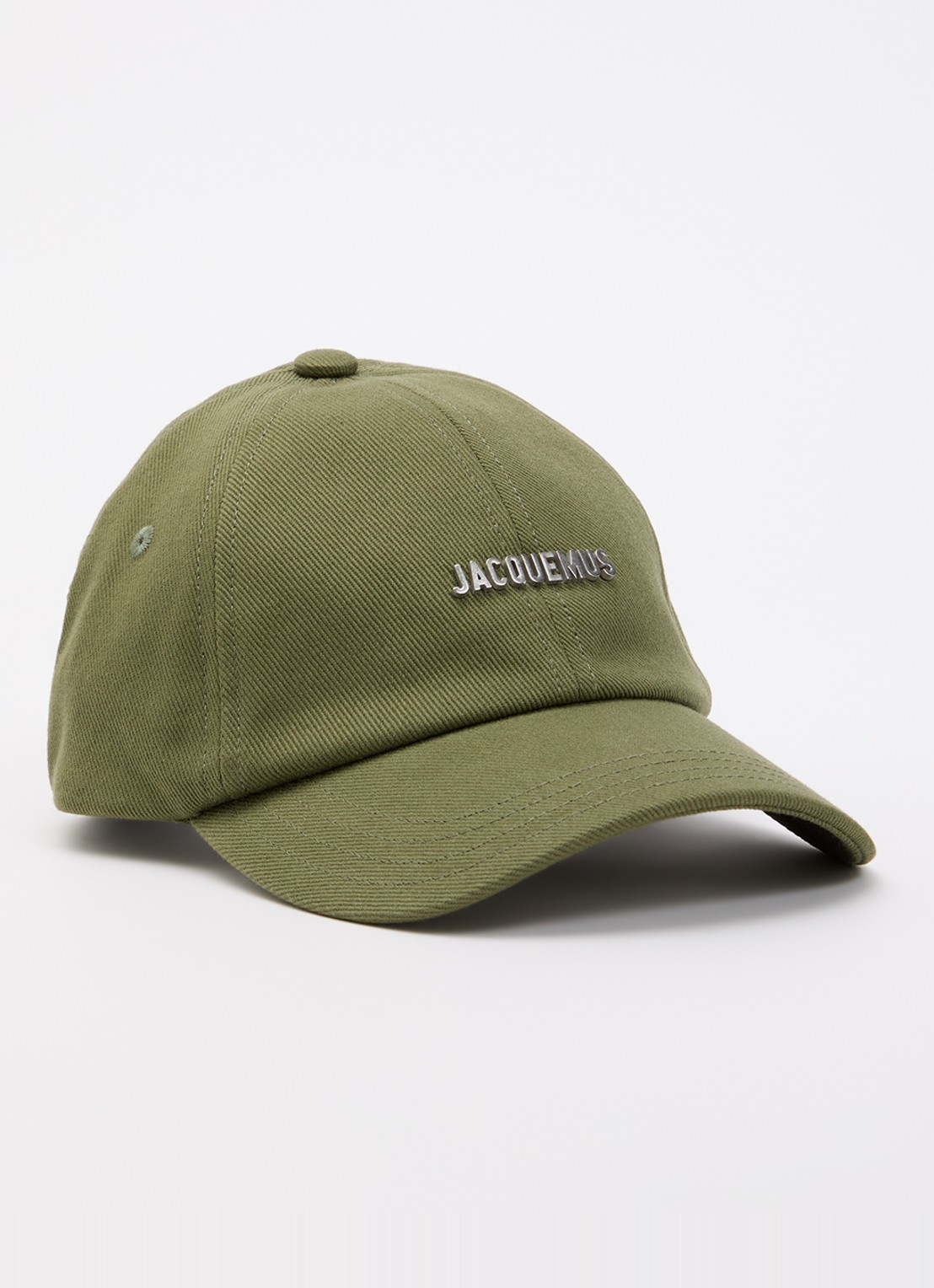 Jacquemus La Casquette pet met logo - voorkant mosgroen