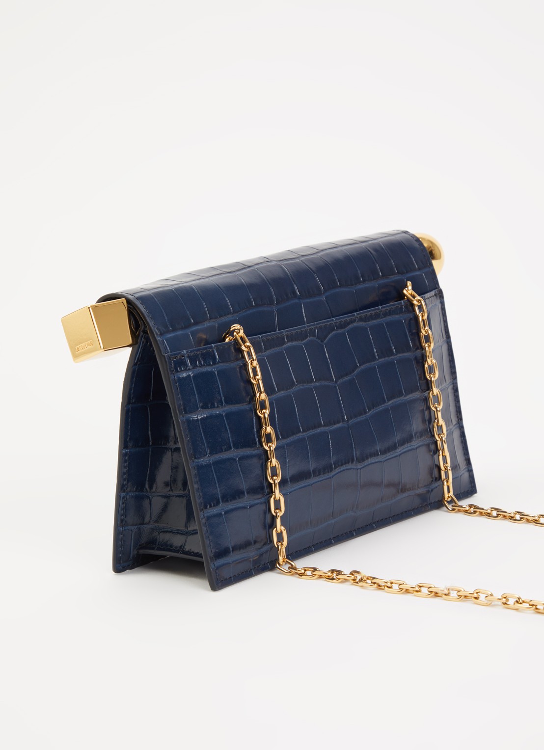 Jacquemus La Petite clutch van leer - achterkant 2 donkerblauw