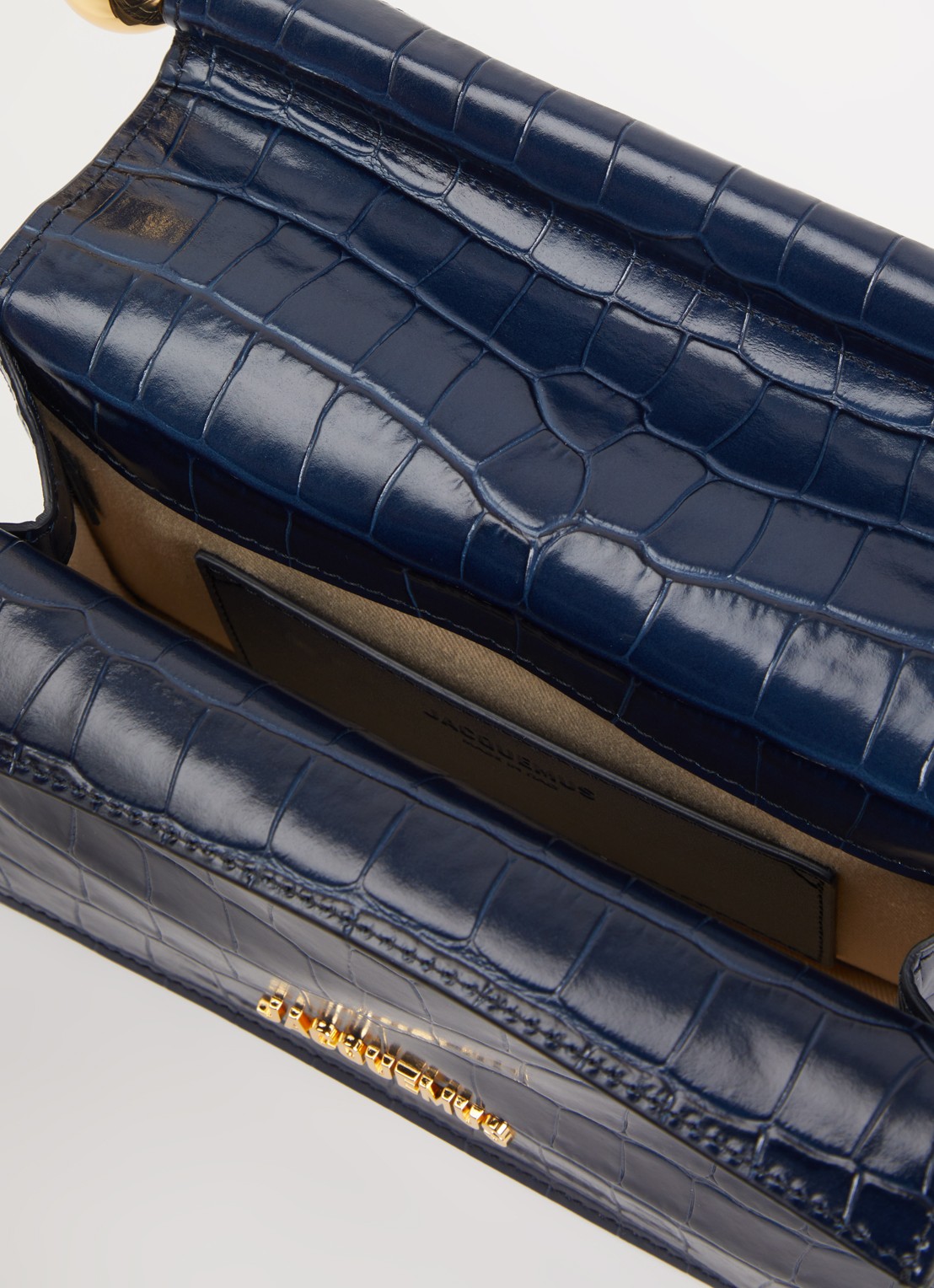 Jacquemus La Petite clutch van leer - detail 3 donkerblauw