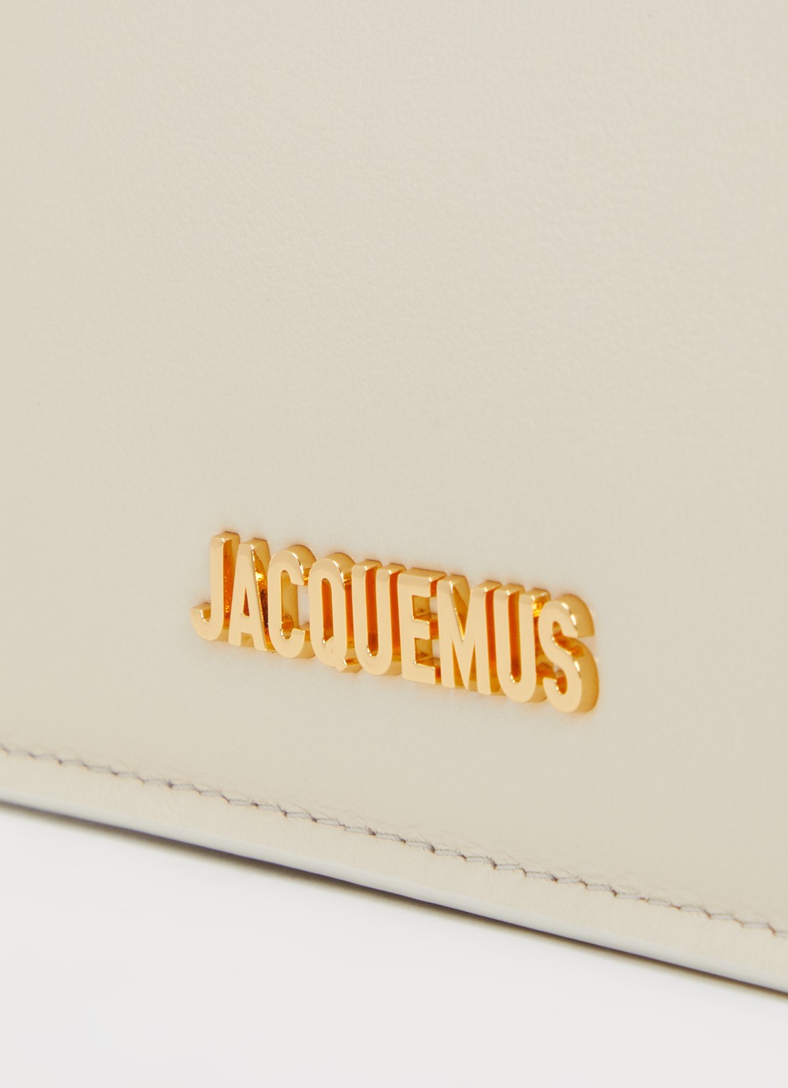 Jacquemus La Petite Rond Carré clutch van lamsleer - detail 6 ivoor