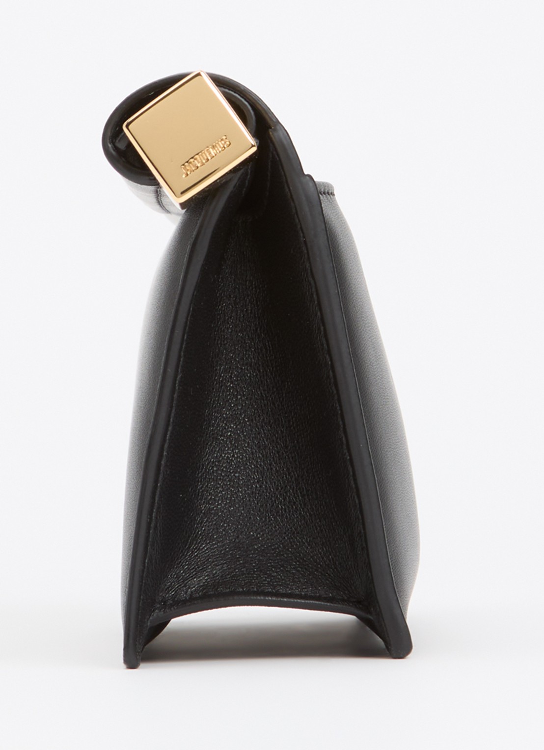Jacquemus La Petite Rond Carré clutch van lamsleer - detail 3 zwart