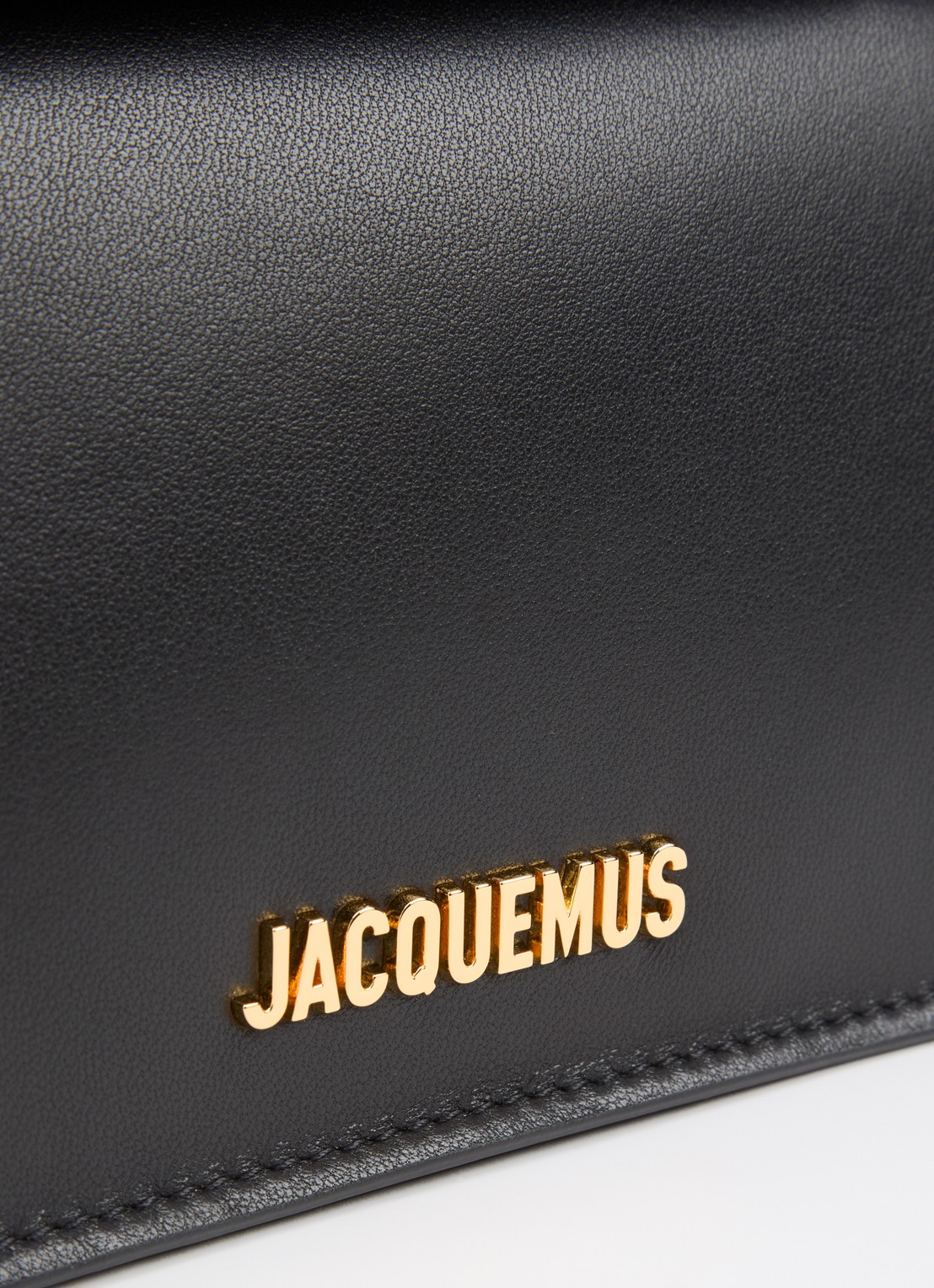 Jacquemus La Petite Rond Carré clutch van lamsleer - detail 4 zwart