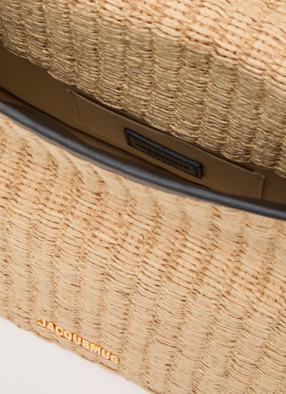Jacquemus La Pochette Rond Carré clutch met details van lamsleer - detail 2 beige