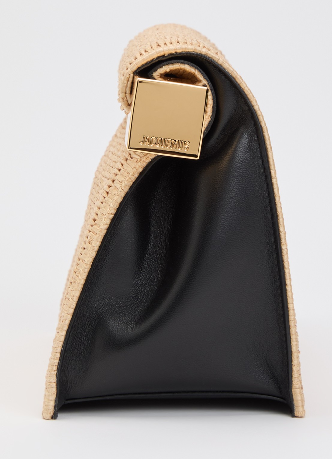 Jacquemus La Pochette Rond Carré clutch met details van lamsleer - detail 3 beige