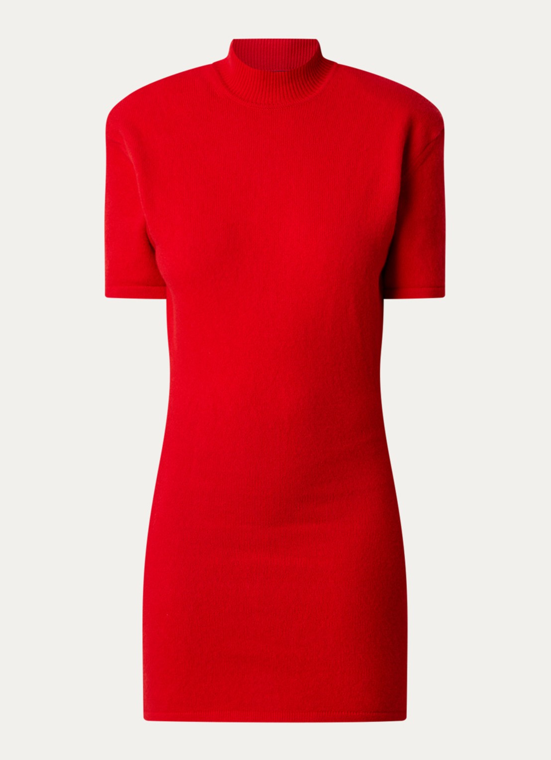 Jacquemus La Robe mini jurk in wolblend met schoudervulling - voorkant 2 rood