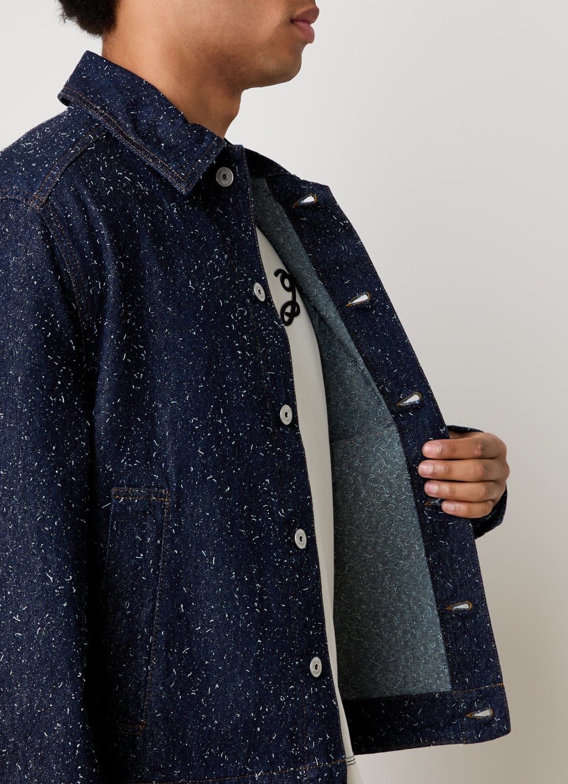 Jacquemus La Veste spijkerjas met structuur - detail 5 indigo