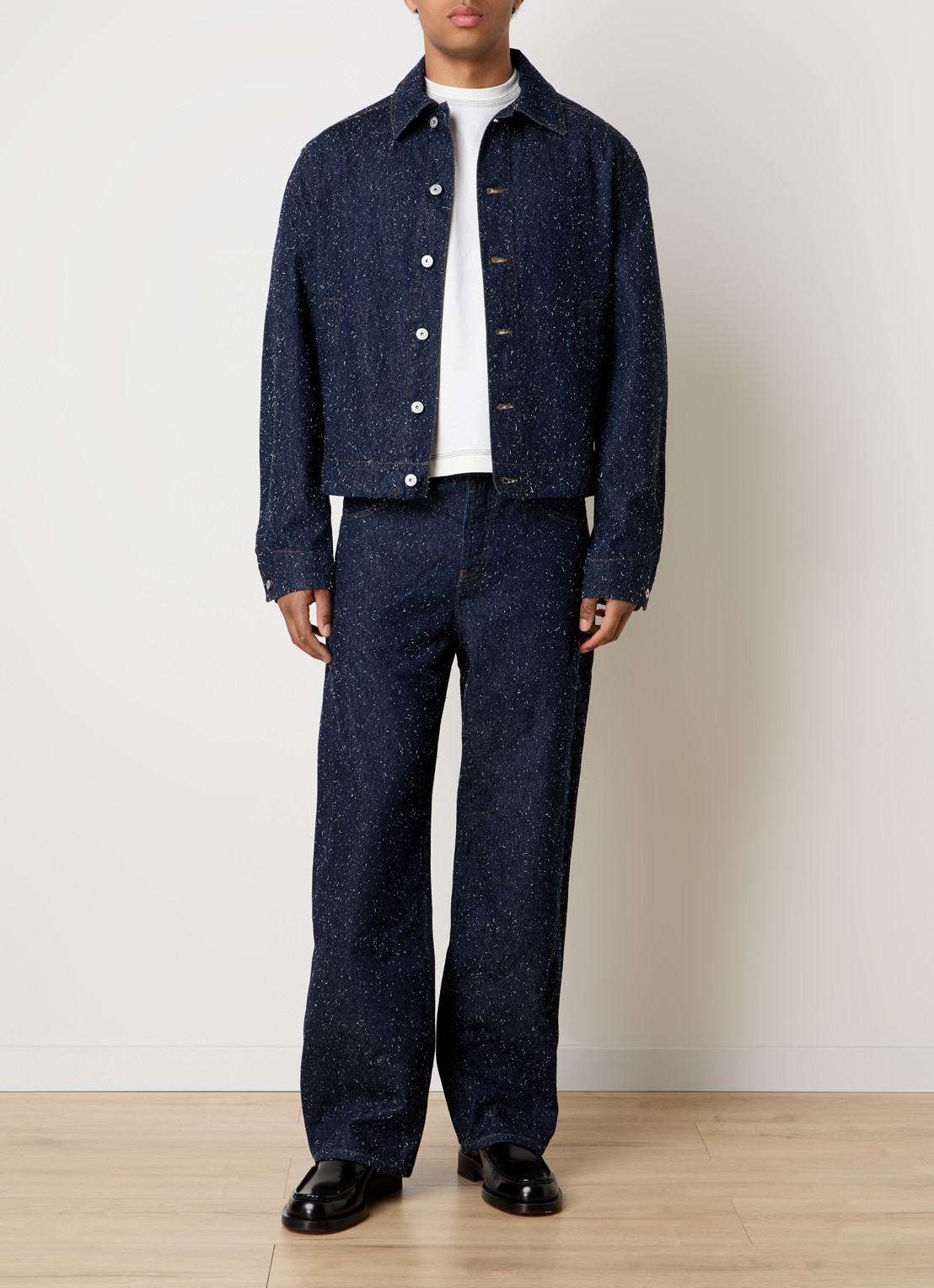 Jacquemus La Veste spijkerjas met structuur - voorkant 3 indigo