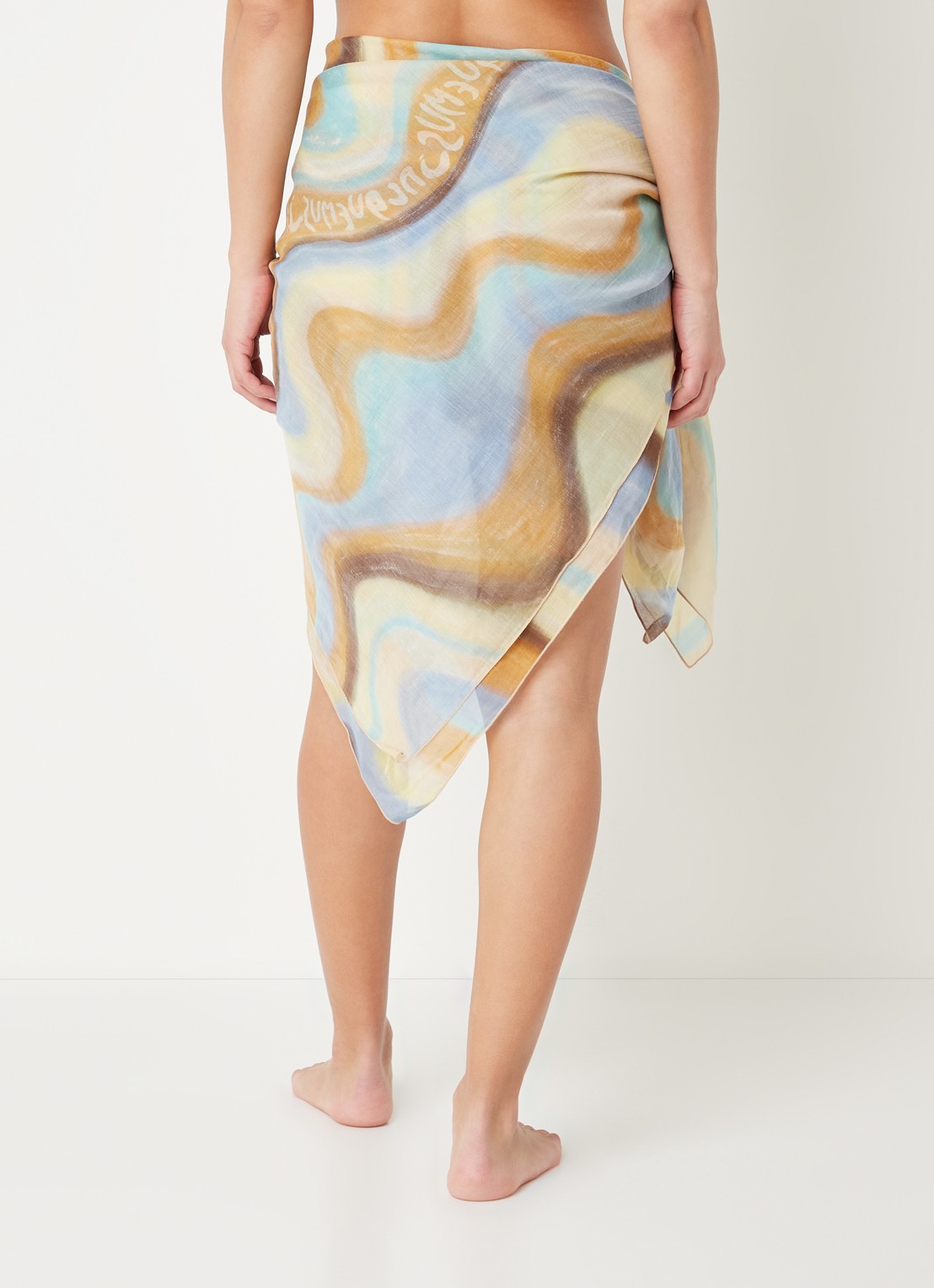 Jacquemus Lamba pareo in zijdeblend met print  - achterkant 6 zwart