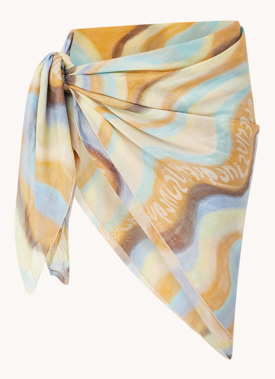 Jacquemus Lamba pareo in zijdeblend met print  - voorkant 4 zwart