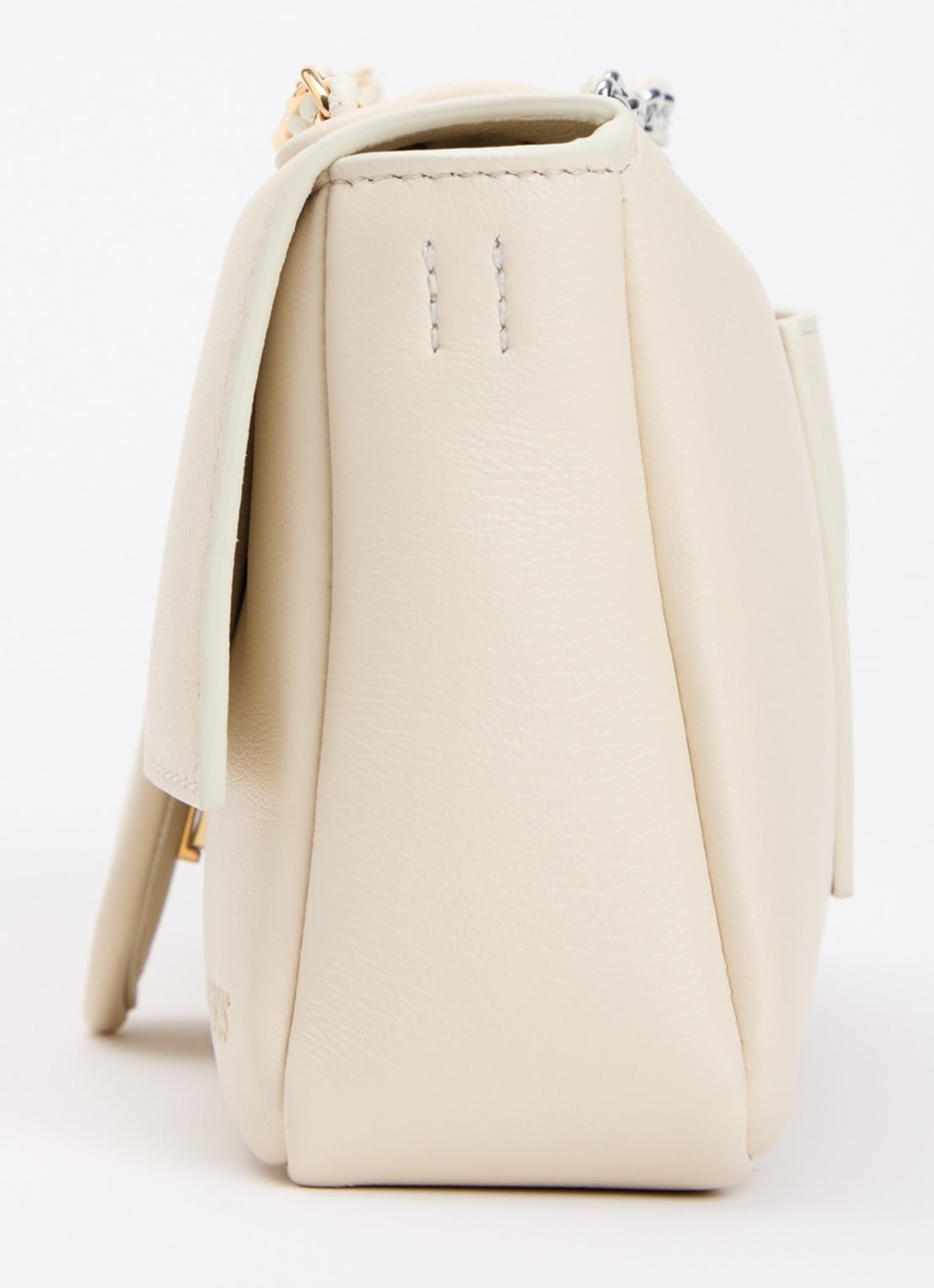 Jacquemus Le Bambino Chaine schoudertas van lamsleer met verstelbare schouderriem - detail 4 ivoor
