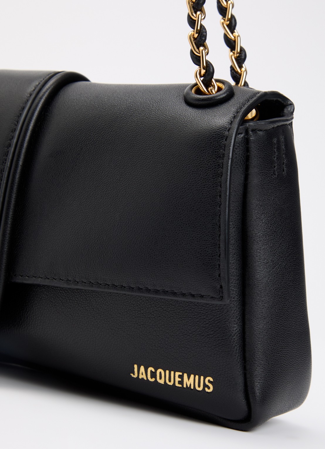 Jacquemus Le Bambino Chaine schoudertas van lamsleer met verstelbare schouderriem - detail 4 zwart