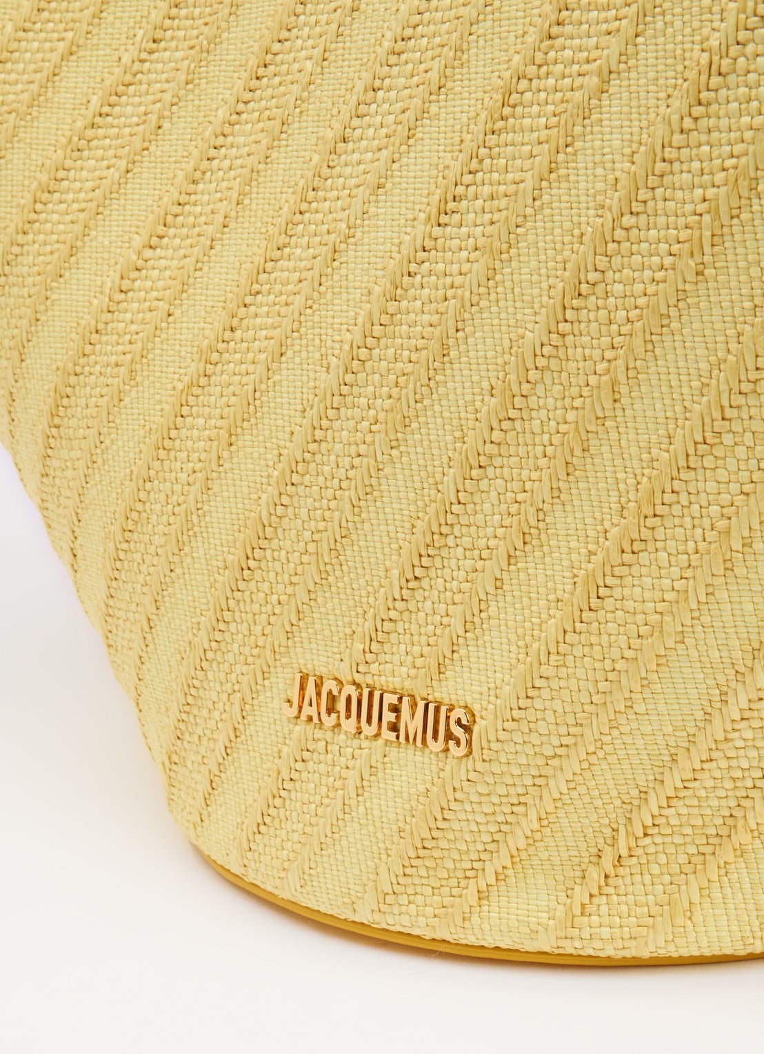 Jacquemus Le Bambola schoudertas met leren details en logo - detail 3 geel