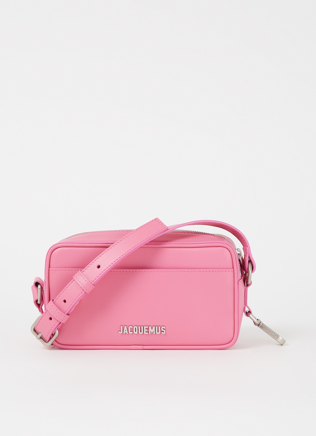 Jacquemus Le Baneto crossbodytas van leer - voorkant roze