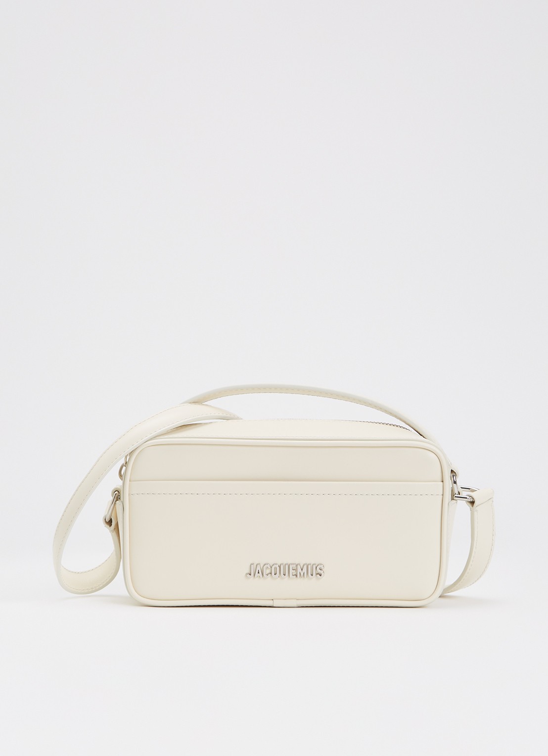 Jacquemus Le Baneto handtas met verstelbare schouderriem - voorkant 2 ivoor