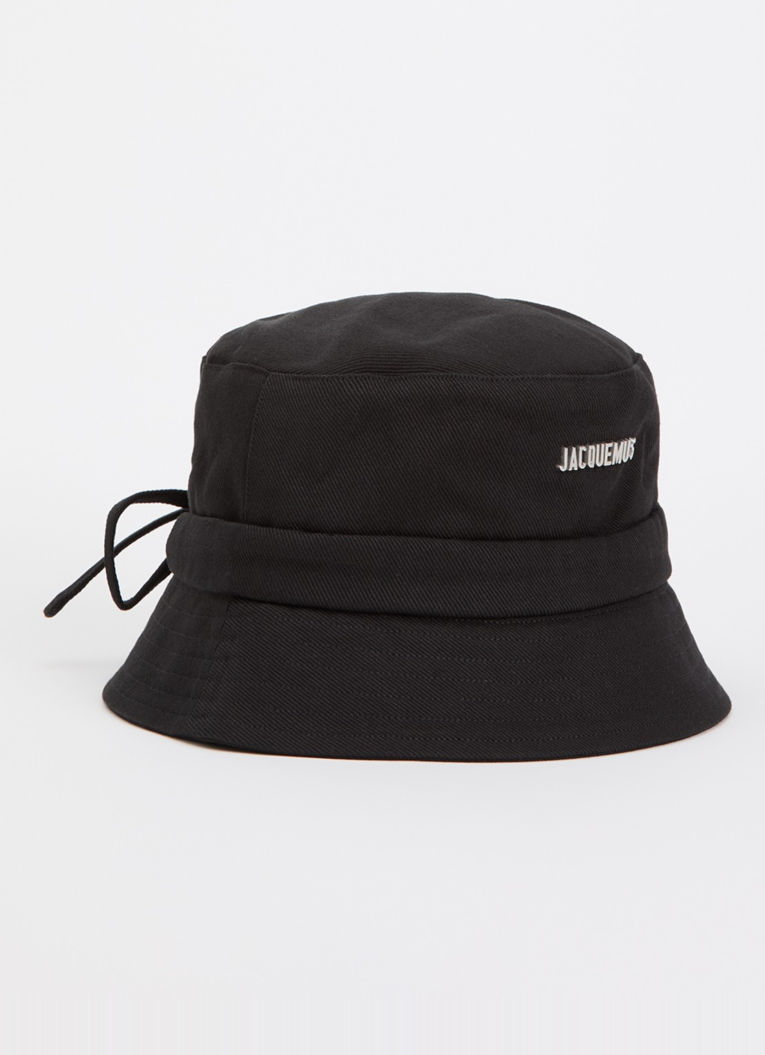 Jacquemus Le Bob Gadjo bucket hoed met logo - voorkant 2 zwart