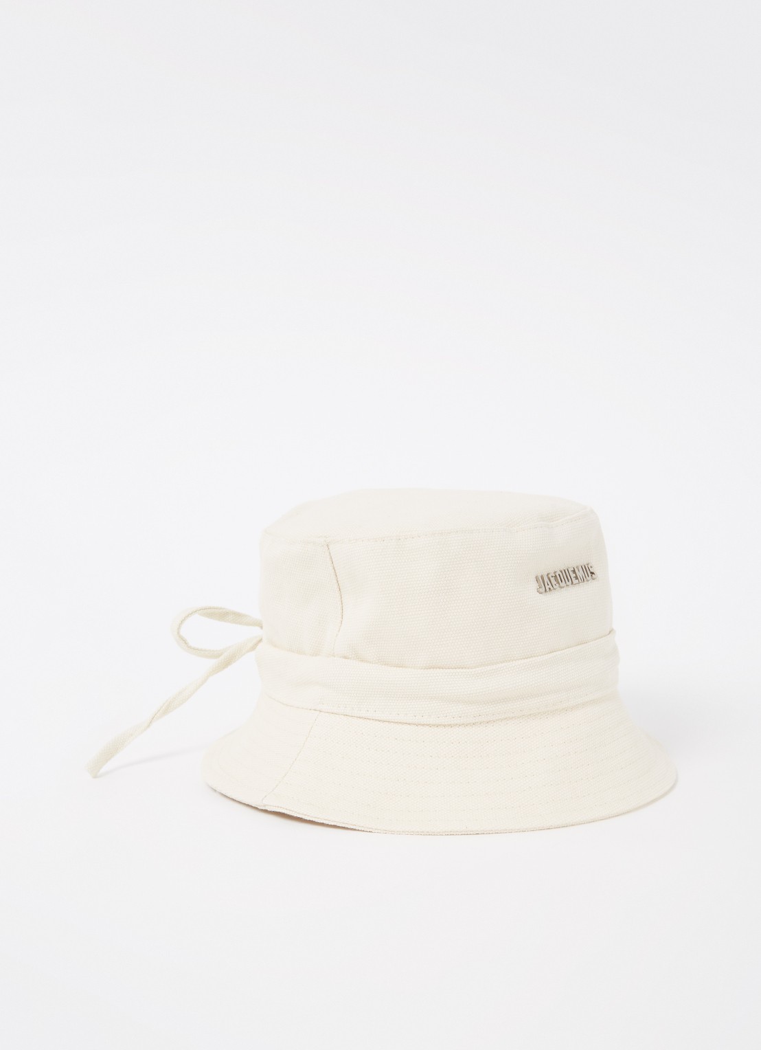 Jacquemus Le Bob Gadjo bucket hoed van canvas - voorkant creme