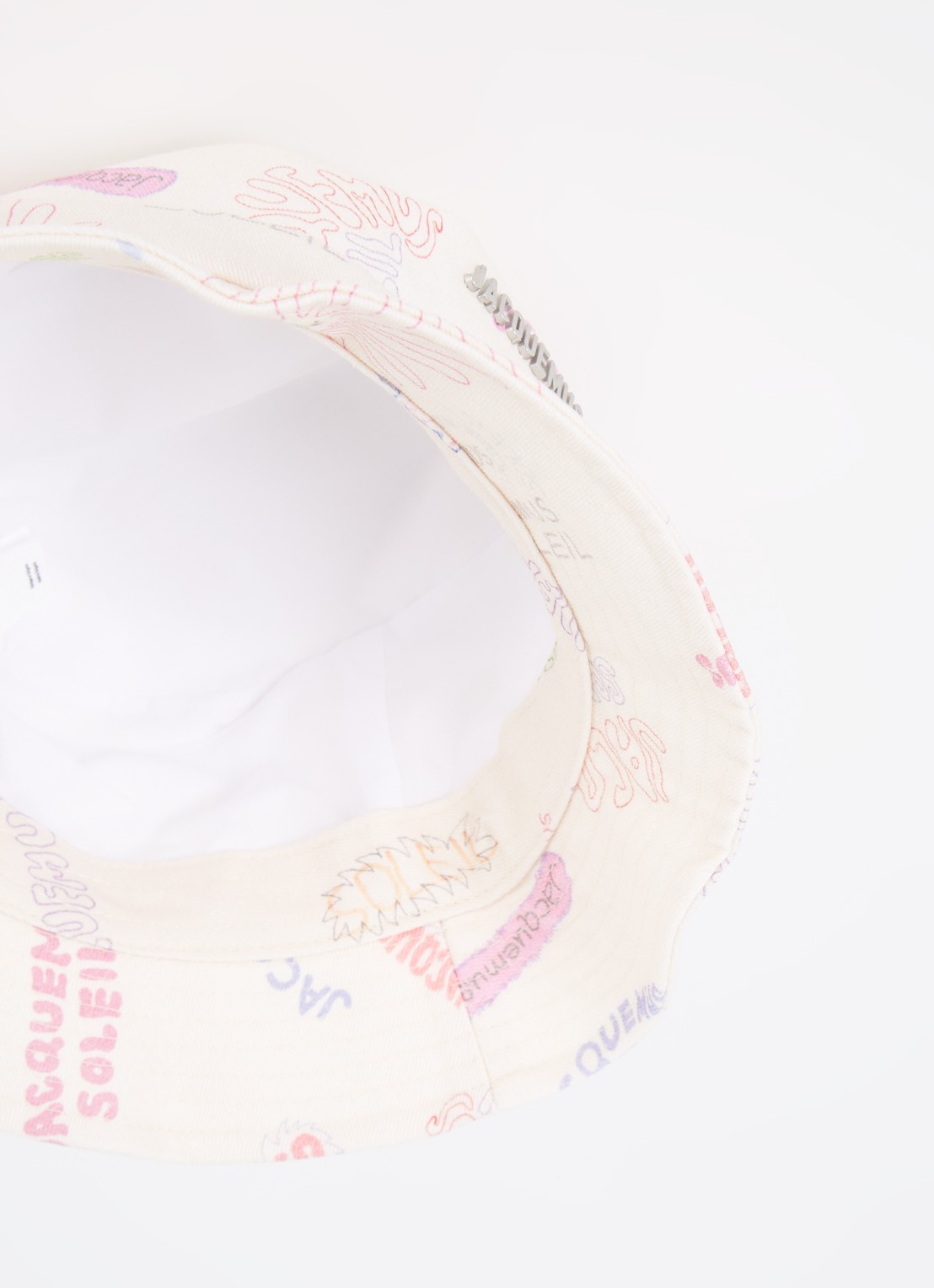 Jacquemus Le Bob Gadjo bucket hoed van canvas  - detail 3 creme