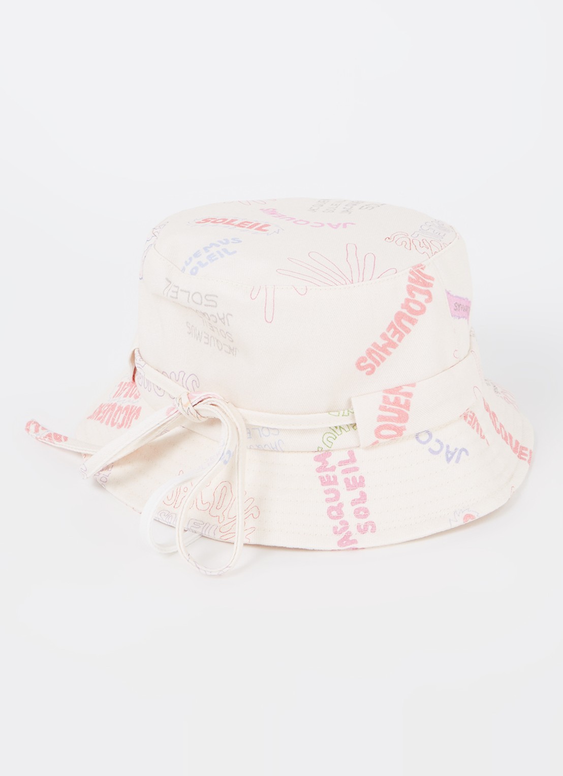 Jacquemus Le Bob Gadjo bucket hoed van canvas  - voorkant creme