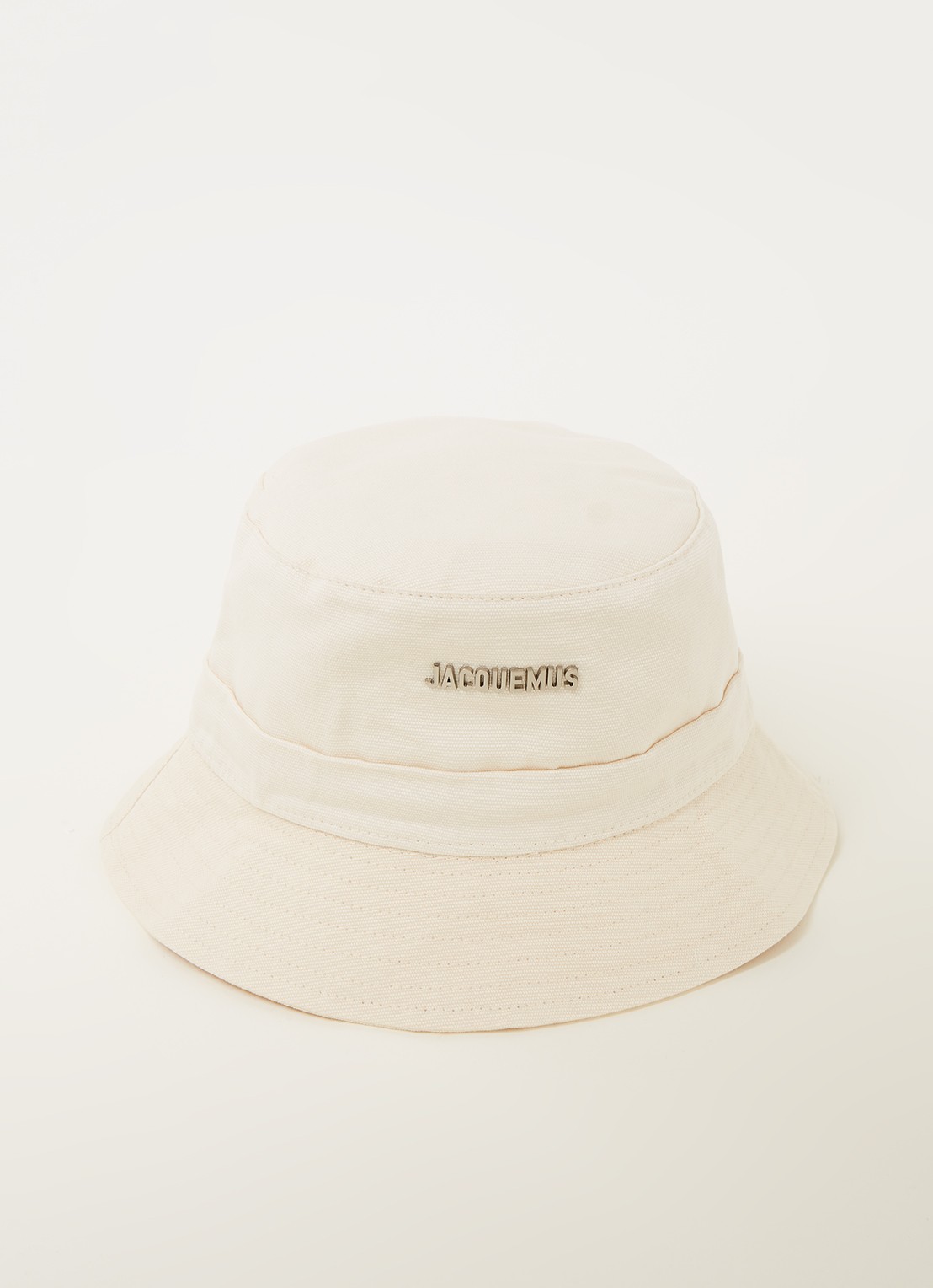 Jacquemus Le Bob Gadjo bucket hoed van canvas  - voorkant 2 ivoor