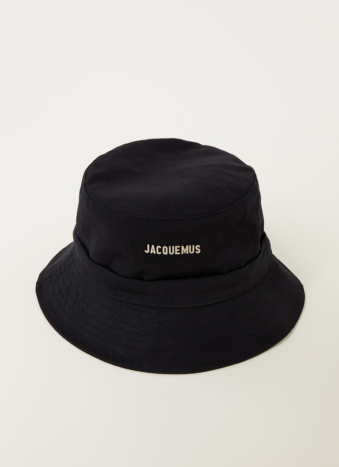 Jacquemus Le Bob Gadjo bucket hoed van canvas  - voorkant zwart