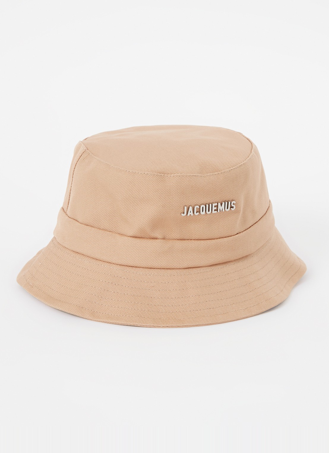 Jacquemus Le Bob Gadjo bucket hoed van canvas  - voorkant beige