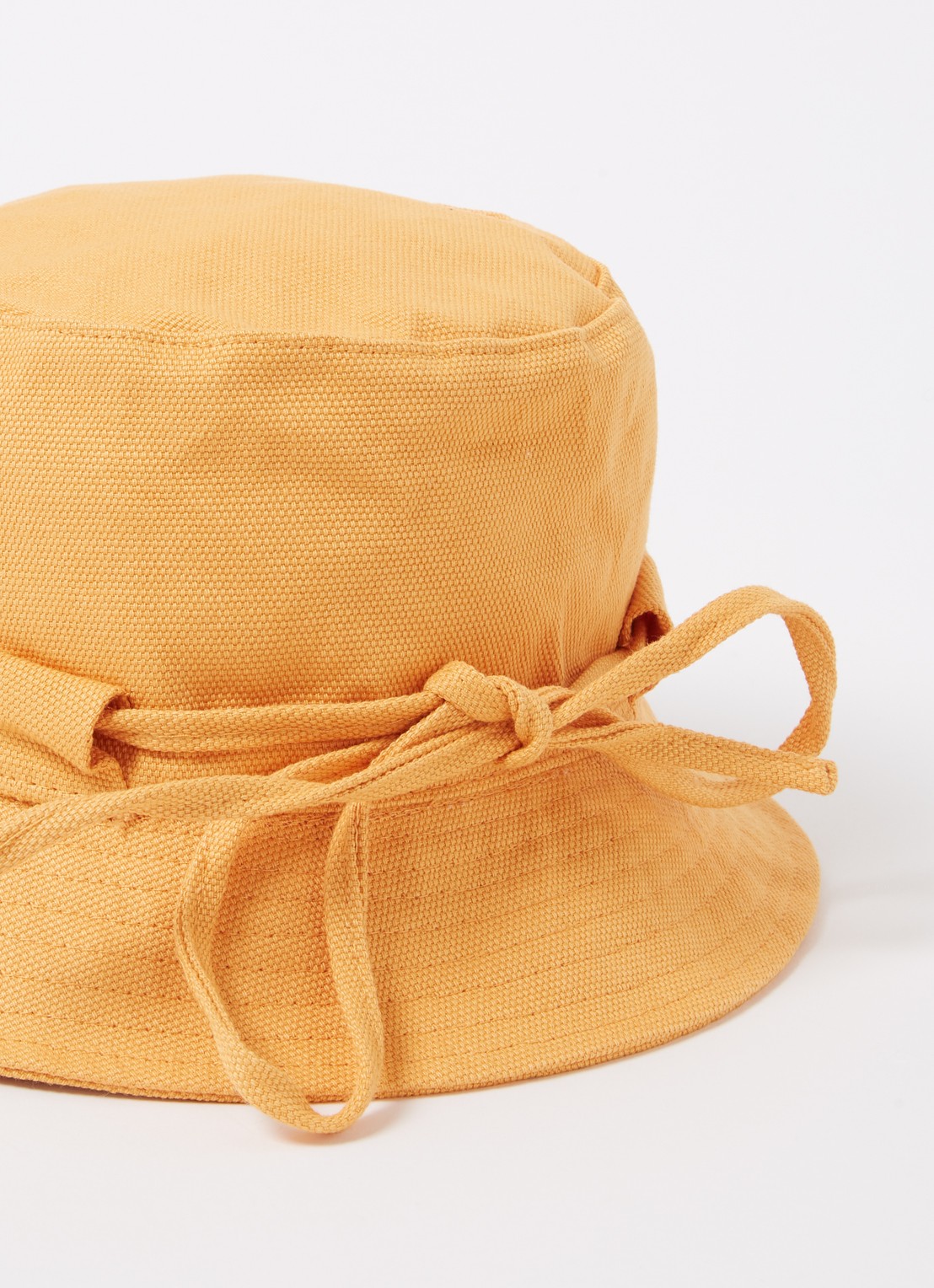 Jacquemus Le Bob Gadjo bucket hoed van canvas  - detail 3 donkergeel