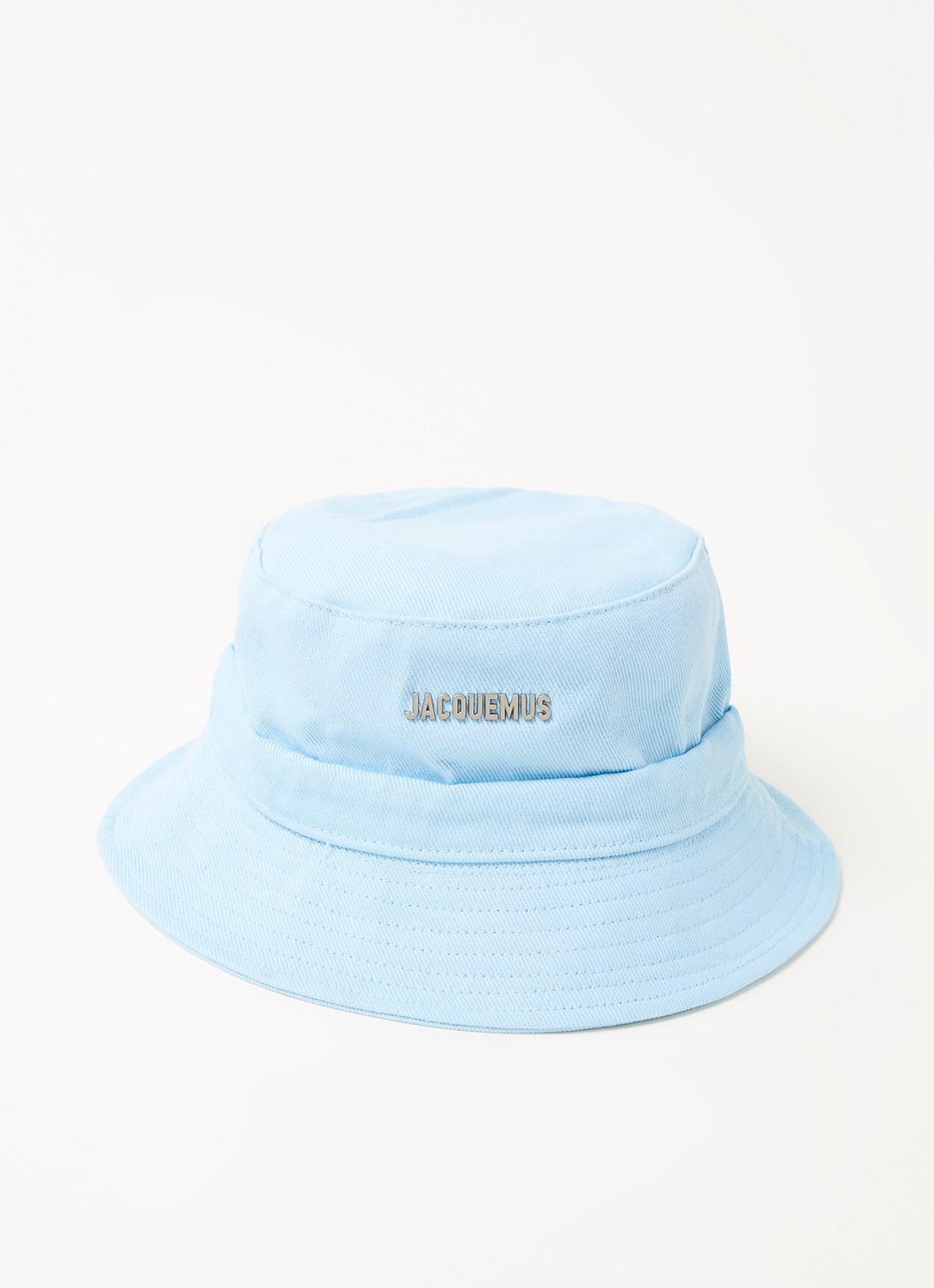 Jacquemus Le Bob Gadjo bucket hoed van canvas  - voorkant 2 lichtblauw