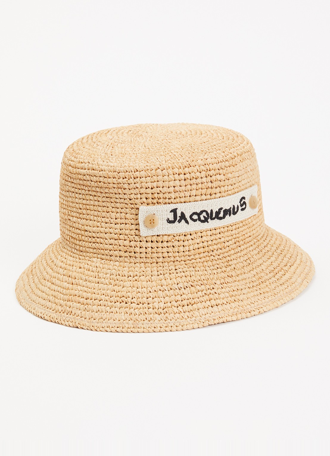 Jacquemus Le Bob hoed van raffia - voorkant naturel