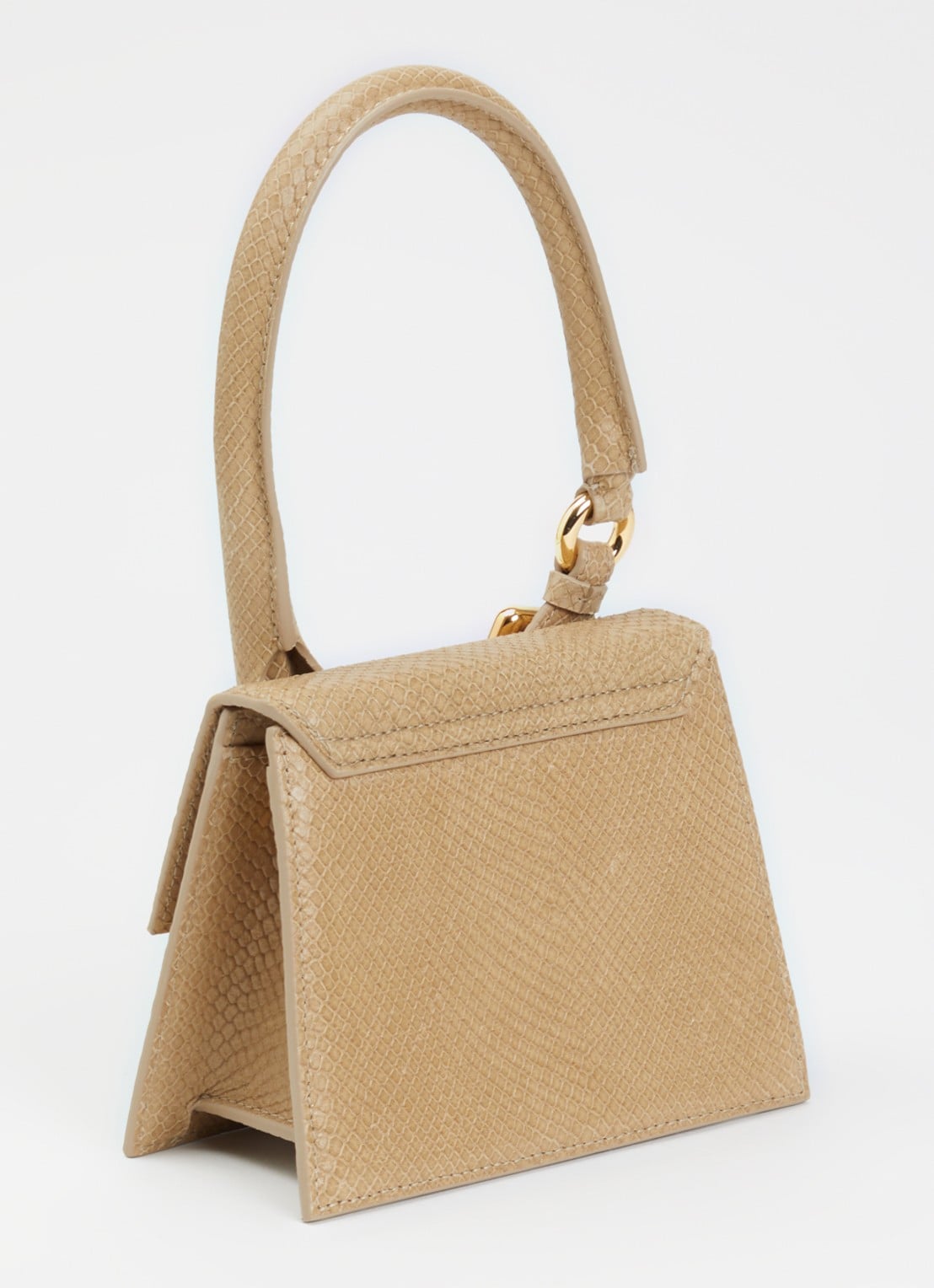 Jacquemus Le Chiquito Moyen handtas van kalfsleer met afneembare schouderriem - achterkant 6 beige