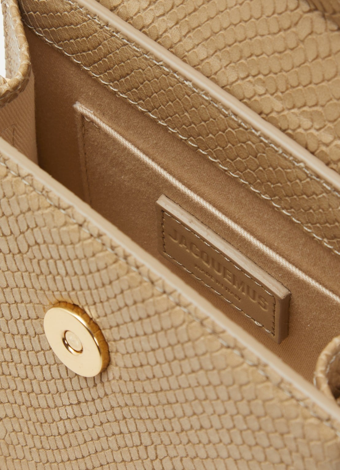 Jacquemus Le Chiquito Moyen handtas van kalfsleer met afneembare schouderriem - detail 2 beige