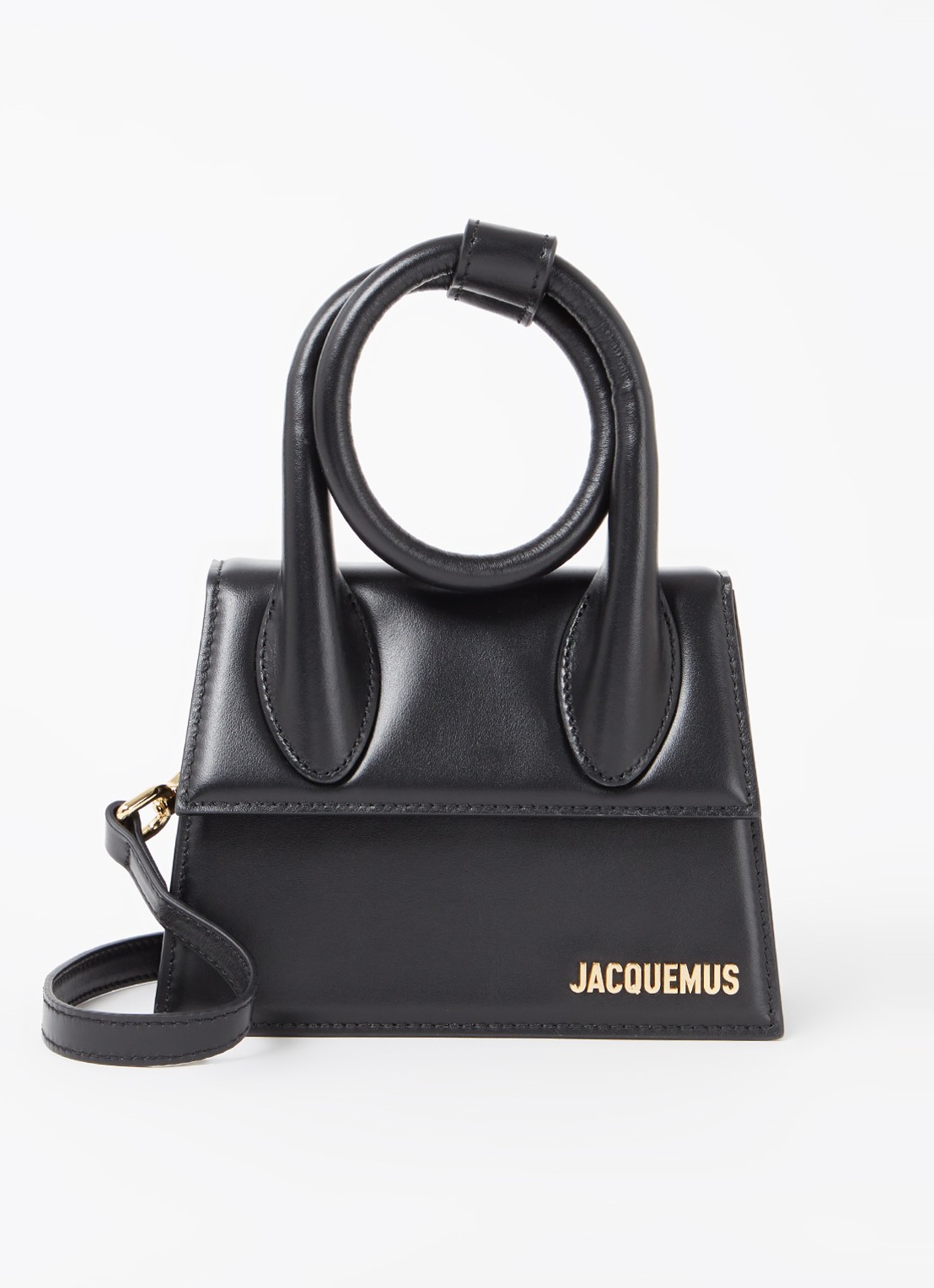 Jacquemus Le Chiquito Noeud handtas van leer - voorkant 4 goud