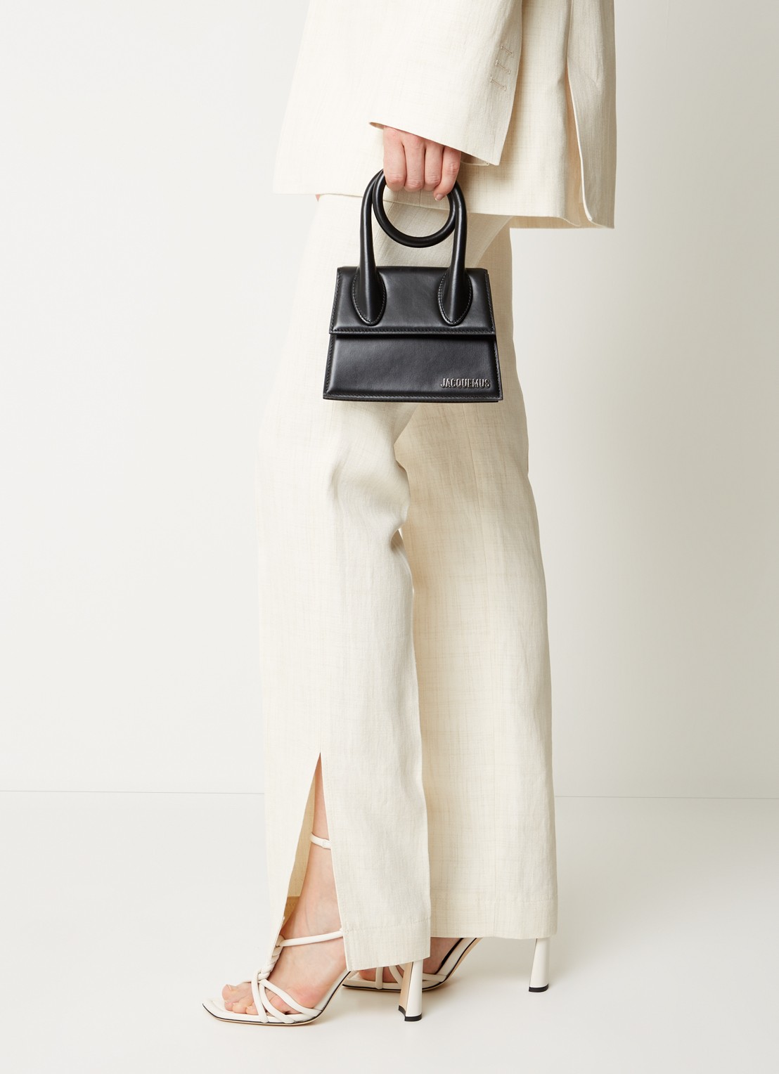 Jacquemus Le Chiquito Noeud handtas van leer - voorkant 5 zwart