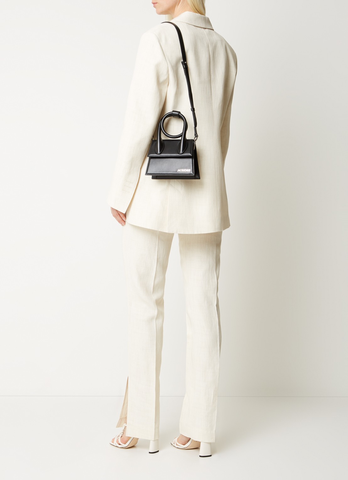 Jacquemus Le Chiquito Noeud handtas van leer - voorkant 6 zwart