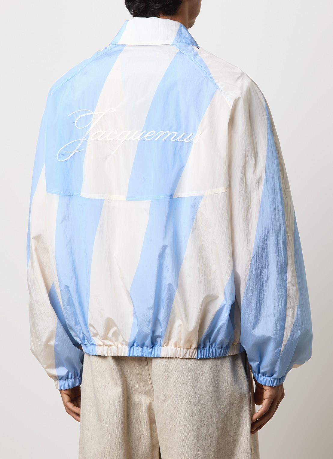 Jacquemus Le Coupe jack met streepprint - achterkant 3 blauw