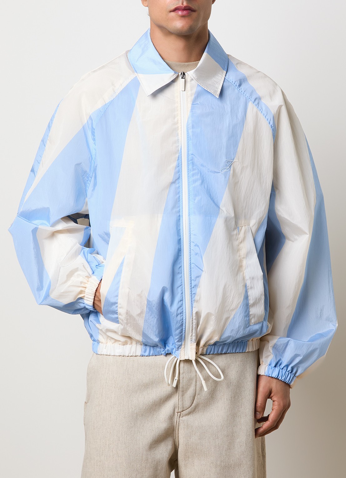 Jacquemus Le Coupe jack met streepprint - detail 4 blauw
