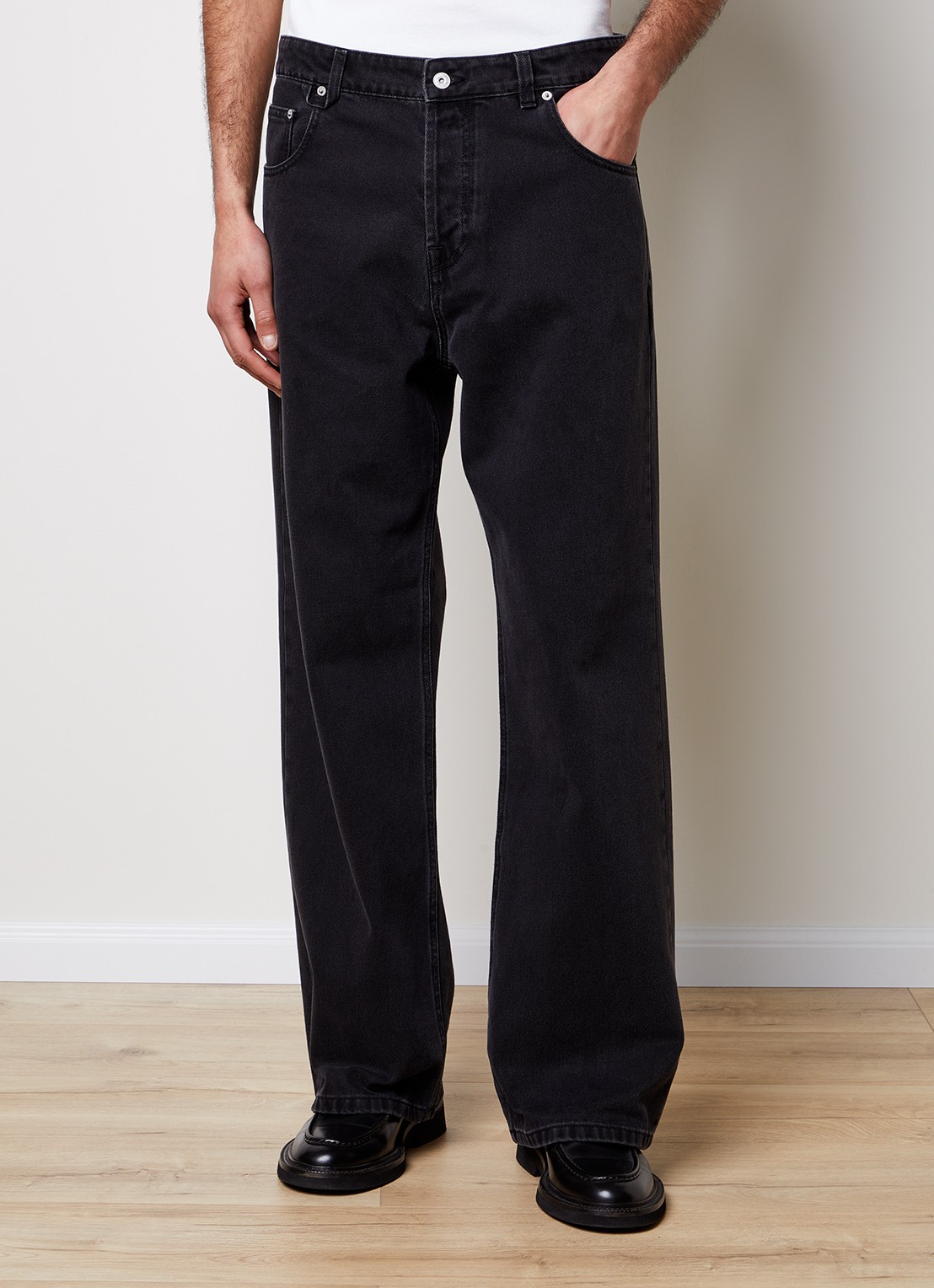 Jacquemus Le de Nîmes loose fit jeans met gekleurde wassing - detail 3 zwart