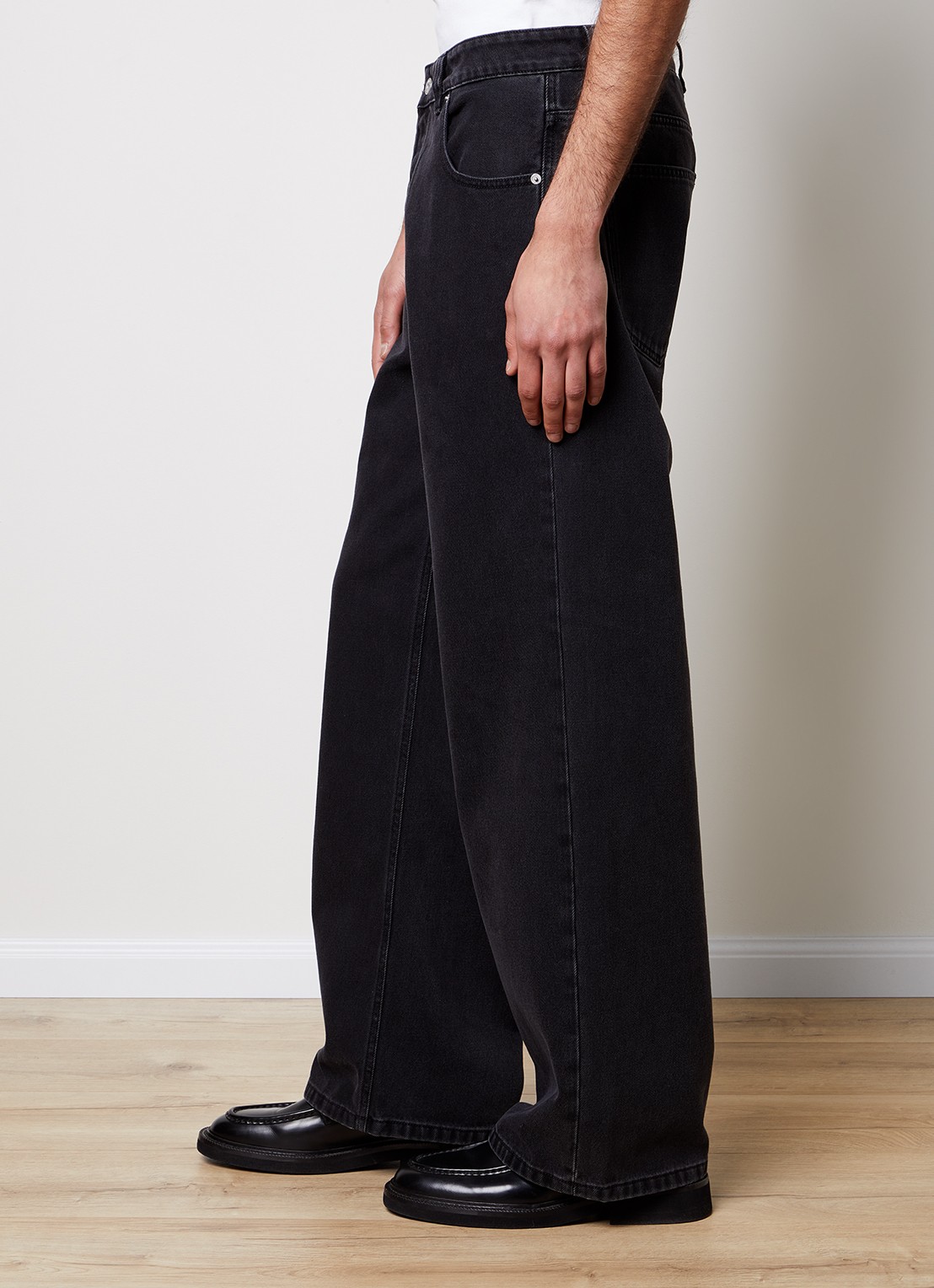 Jacquemus Le de Nîmes loose fit jeans met gekleurde wassing - detail 4 zwart